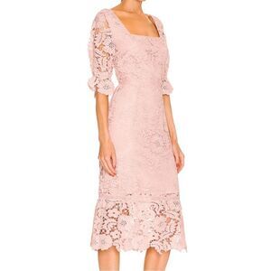 NWOT BB Dakota Did It My Way Puff Sleeve Lace Midi‎ Dress Sz 4